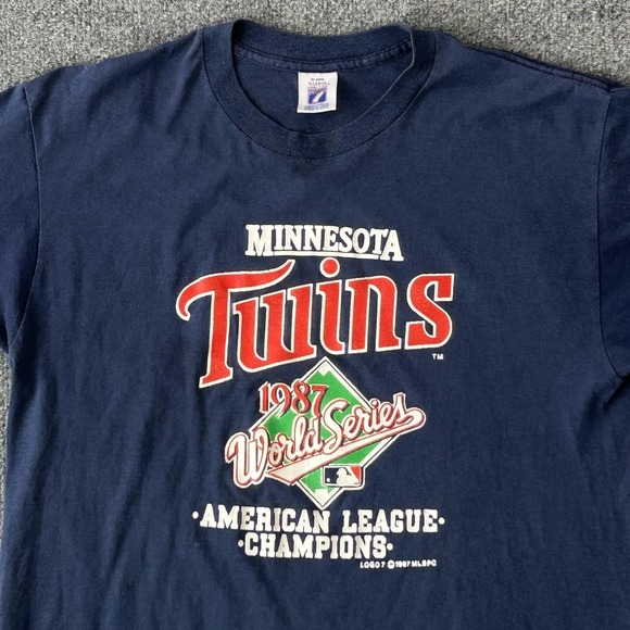 LOGO 7 Other - Vintage Minnesota Twins Shirt Mens XL Blue MLB Baseball Logo 7 World Series 1987